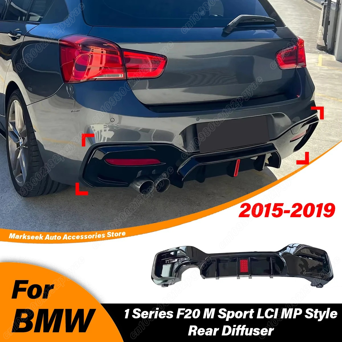 Bmw F20 120i 120d 125d 125i M スポーツ 2015 2016 2017 2018 2019 自動車リアバンパー MP スタイルディフューザーリアスポイラーリップキット