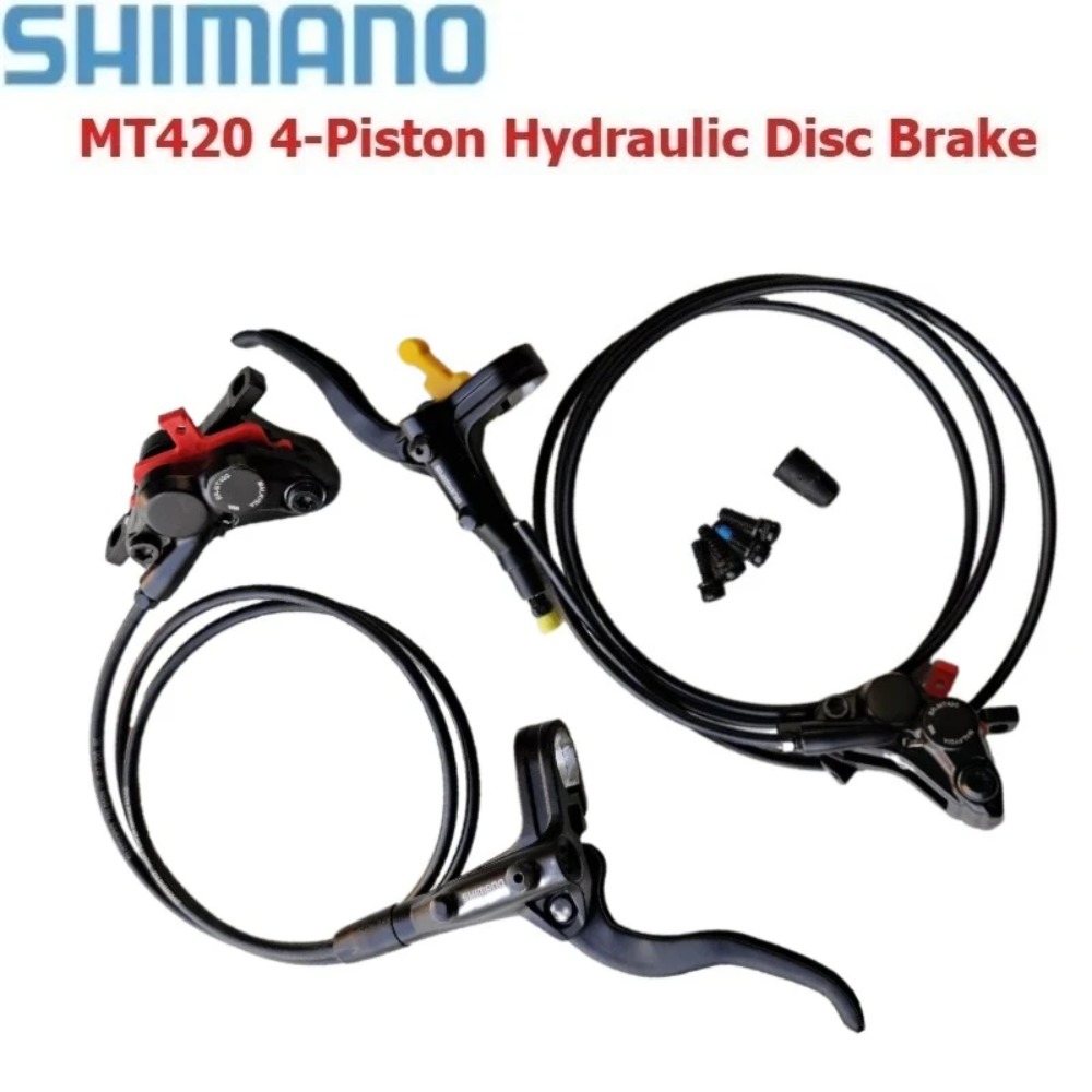 SHIMANO MT420 ファクトリー 4 ピストン ブレーキ システム - MTB 用 BR-MT420 油圧ディスク キャリパー付き BL-MT401 レバー