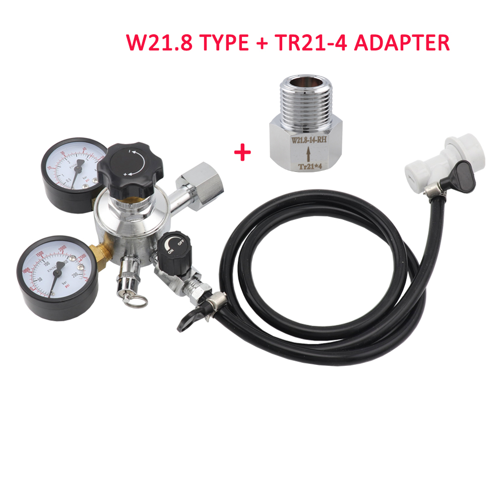 ダブルゲージ CO2 レギュレーター安全圧力リリーフバルブ自家製ビール樽ガスラインアセンブリ 0-3000 PSI タンク圧力
