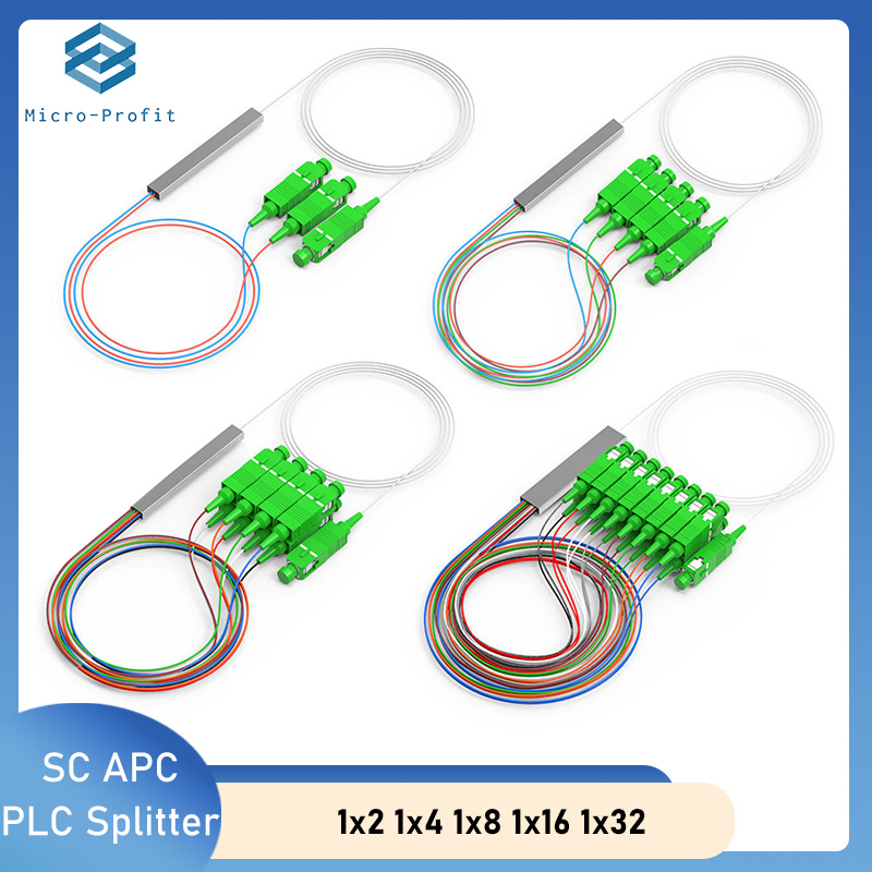光ファイバスプリッタ 1x2 1x4 1x8 1x16 鋼管ミニブロックレス FTTH SM シングルモード PLC スプリッタ光高速コネクタ APC