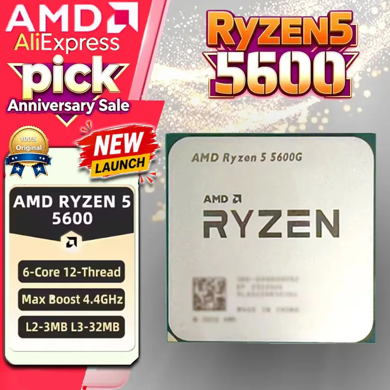 AMD Ryzen 5 5600 R5 5600 AM4 ソケットロック解除ゲーミング CPU 6C12T 3.5GHz バルクデスクトッププロセッサオリジナルパッケージファンなし