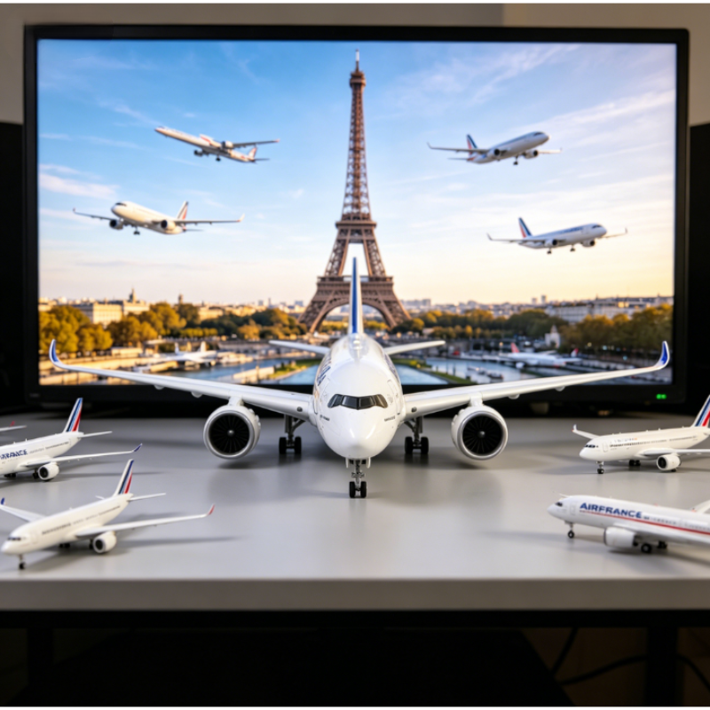 47 センチメートル 1:135 スケールエールフランス A350 航空機模型飛行機ダイキャスト樹脂飛行機コレクションディスプレイファンギフトおもちゃ