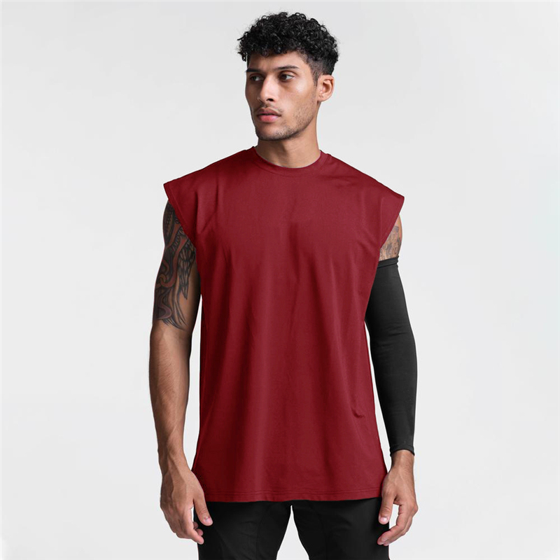 メンズ フィットネス ランニング 通気性 エクササイズ タンクトップ スポーツ カジュアル ノースリーブ Tシャツ ジム服