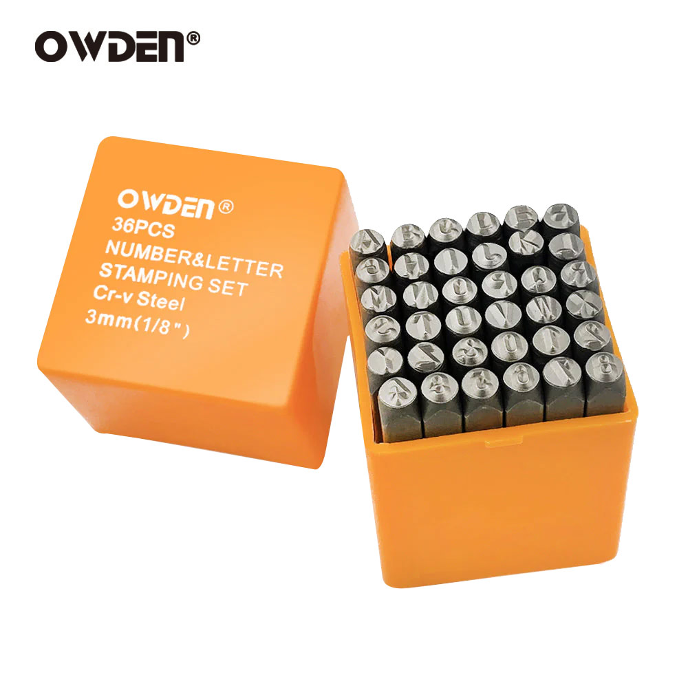 OWDEN 36 個 3 ミリメートル鋼金属スタンプセット番号とレターパンチツールハンドジュエリースタンピングツールレターパンチャーセット
