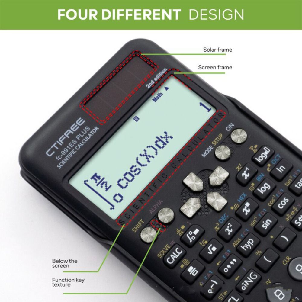 ポータブル 991ES Plus-2nd Edition 関数電卓 学生文具 保護ケース付き マトリックス複素数電卓