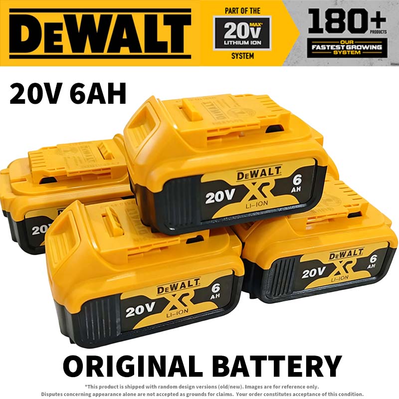 オリジナル 100% DeWALT 20V 6Ah バッテリー充電器コンボ 20V 最大 5Ah XR リチウムイオン DCB205 DCB206 急速充電長期バッテリー