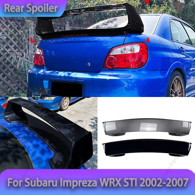 リア屋根蓋リップテールスポイラースバルインプレッサ WRX STI 2002-2007 リアトランクウイング Exter アクセサリーボディキット自動修正