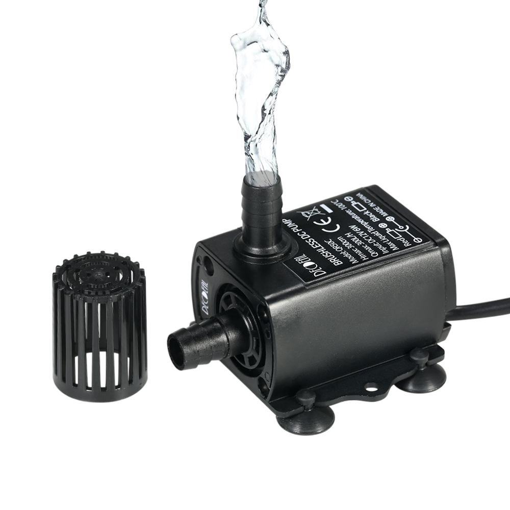 超静音ミニ DC12V 6 ワットブラシレスウォーターポンプ 5.5*2.1 ミリメートルメス防水水中噴水水族館循環