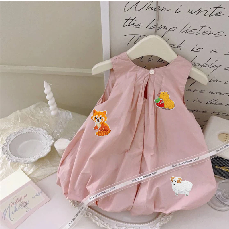 10個入りバルク漫画動物パッチステッカーキツネ茶色クマ服装飾刺繍かわいいジャコウネコ刺繍布ステッカースタンプ