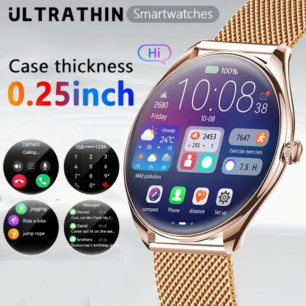 2025 新しい Utral 薄型女性スマートウォッチ 1.43 インチ HD AMOLED ディスプレイ Bluetooth 通話マルチスポーツトラッカー音楽プレーヤースマートウォッチ