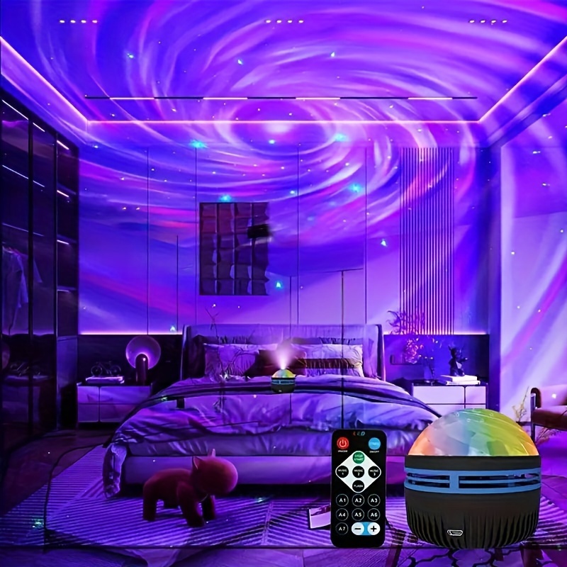 LED ナイトライト ギャラクシープロジェクター リモコン 5V USB 充電式星空ランプ DMX サウンドアクティブ 7 モード子供部屋の装飾用