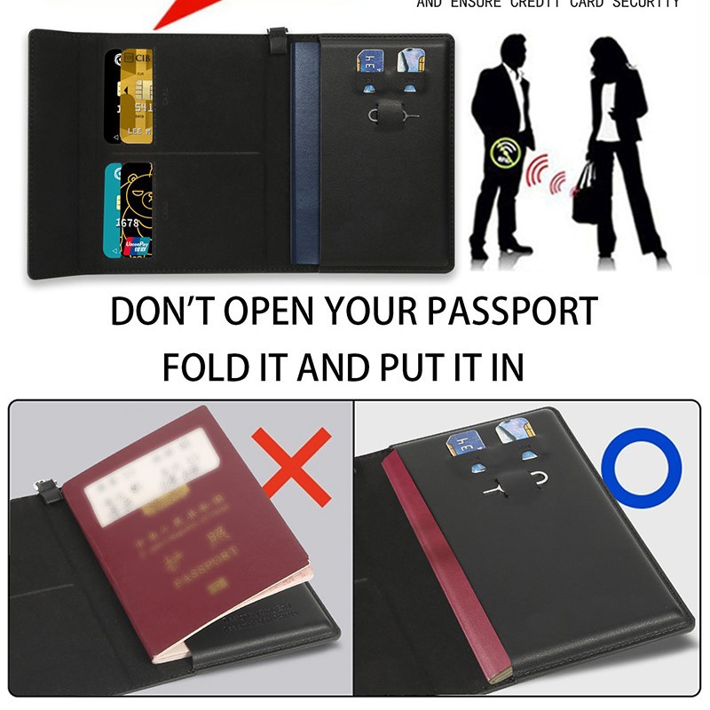 新しい RFID ブロッキングパスポートホルダー大容量ビジネストラベル財布ギフトに最適