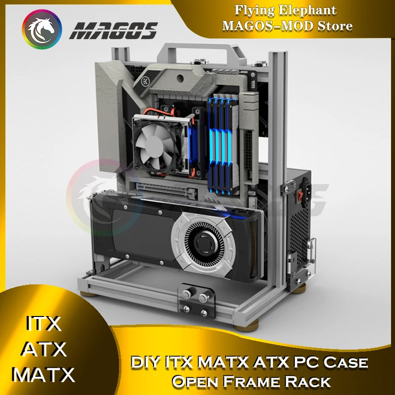 DIY ゲーマーキャビネット MOD ITX MATX PC ケースオープンフレームアルミクリエイティブ ATX タワーデスクトップゲームコンピュータシャーシラック