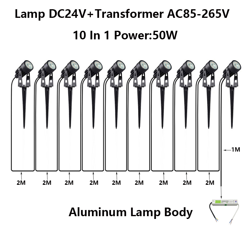 10/8/6 で 1 Led ガーデンライト芝生ライト Ip65 防水庭の装飾 DC24V に 110V220V 50W30W 風景ピークライト Spotligh