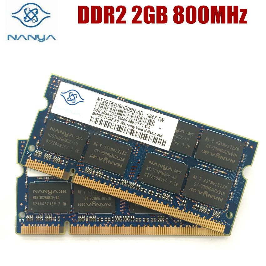 NANYA Elixir DDR2 2GB 2Rx8 PC2 6400S 5300S ノートパソコン用RAM DDR2 2G 667 800MHz ノートパソコン用メモリ