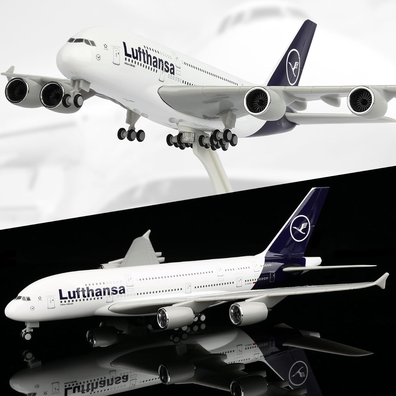 30 センチメートルダイキャスト樹脂飛行機モデルルサンザ A380 模型飛行機おもちゃの飛行機収集ギフト用グッズディスプレイ