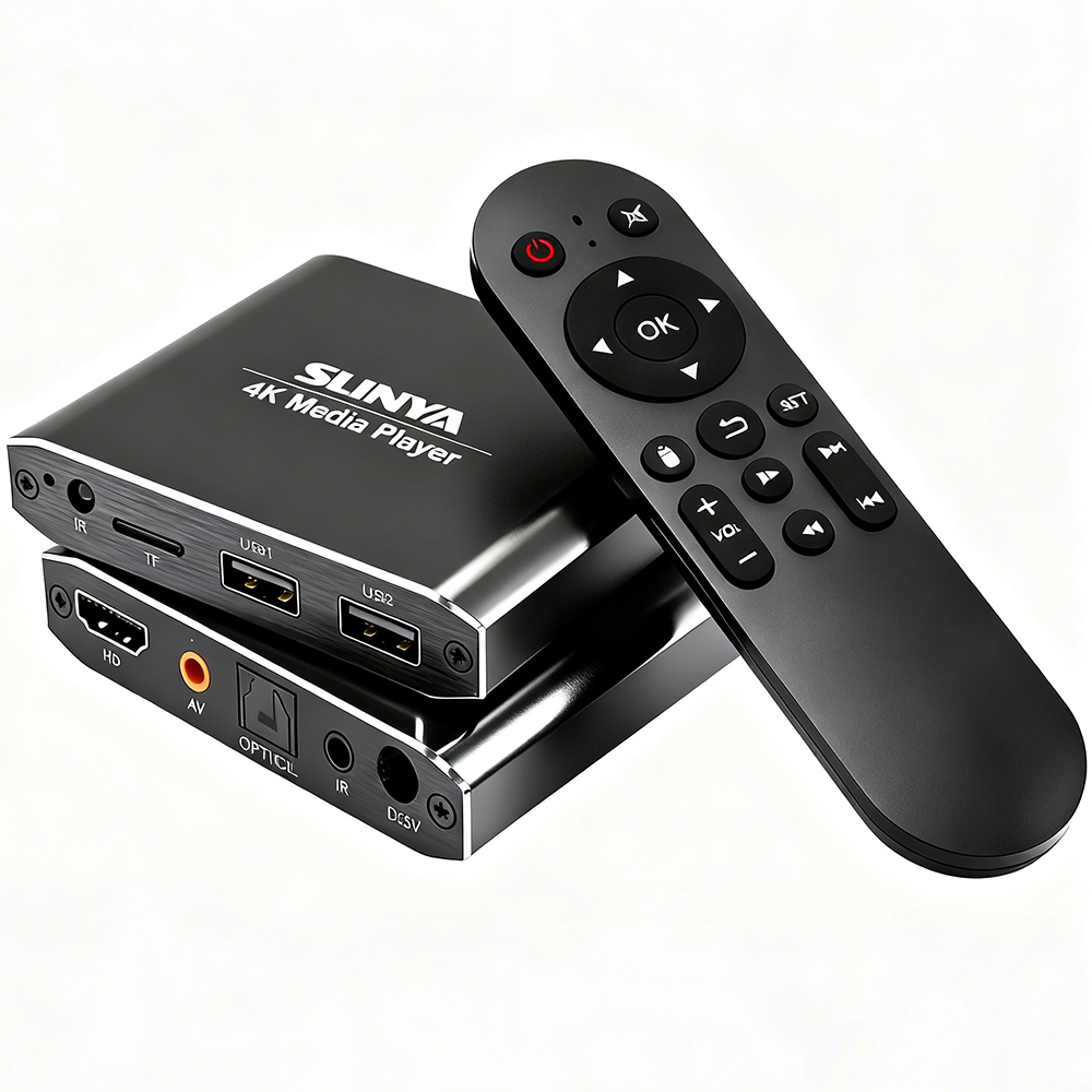 4K HD デジタルメディアプレーヤー TV MP4 ビデオプレーヤー USB ドライブ/マイクロ SD カードデジタルサイネージ自動再生光学式/HDMI/AV 出力用