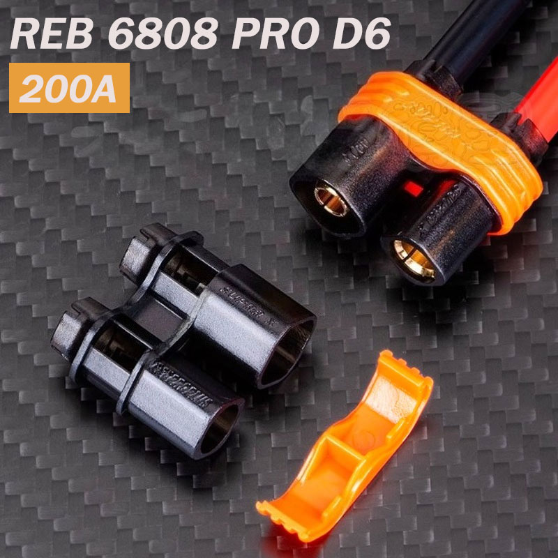6 ミリメートル REB 6808 プロ D6 200A 金メッキはんだプラグなし電気自動車リチウム電池コネクタメス必須バナナソケット