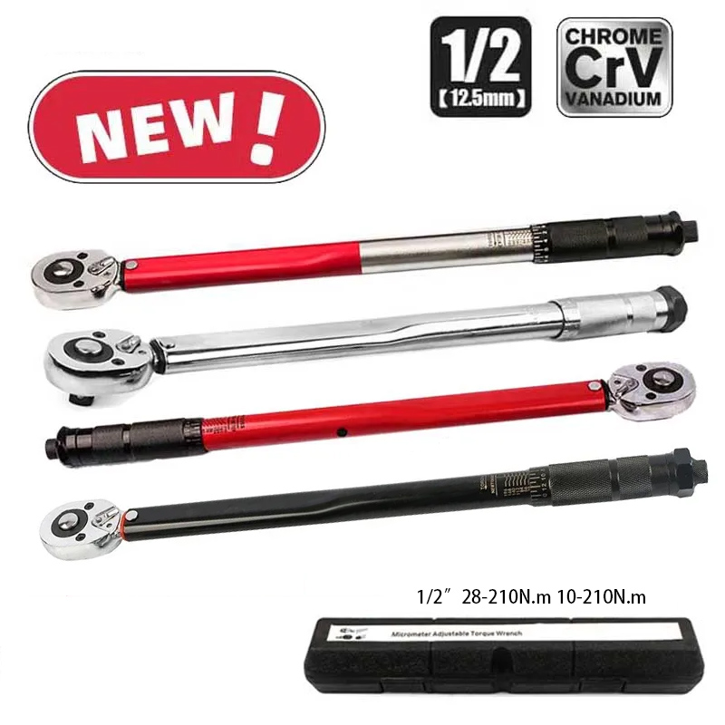 10-210/28-210N.m トルクレンチ 1/2 インチ精密可逆ラチェットトルクキープロフェッショナル自転車オートバイ車自動車ツール
