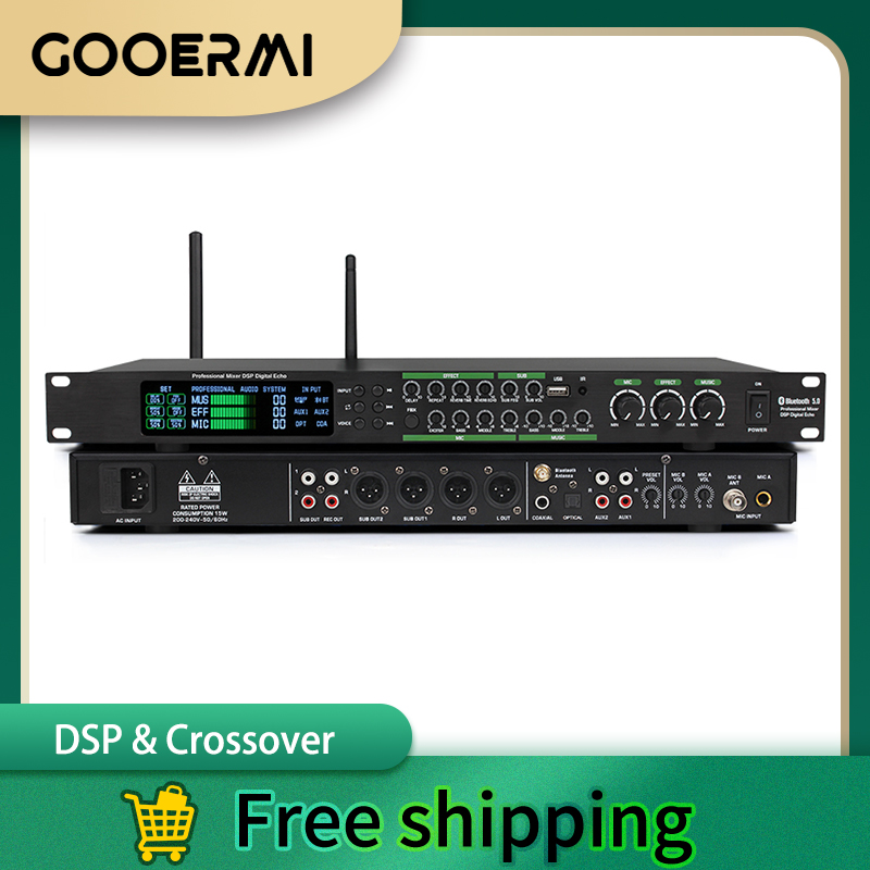 Gooermi プロフェッショナルオーディオカラオケシステムフロントステージエフェクターオーディオプロセッサーステージパフォーマンス/ホームパーティー用