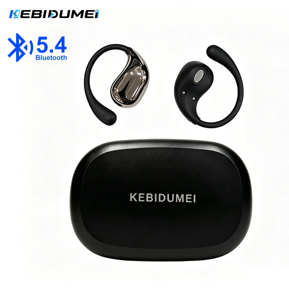 Bluetooth 5.4 イヤーフックヘッドフォン TWS ワイヤレスイヤホン HiFi ステレオ防水ヘッドセット LED ディスプレイロングスタンバイタッチイヤフォン