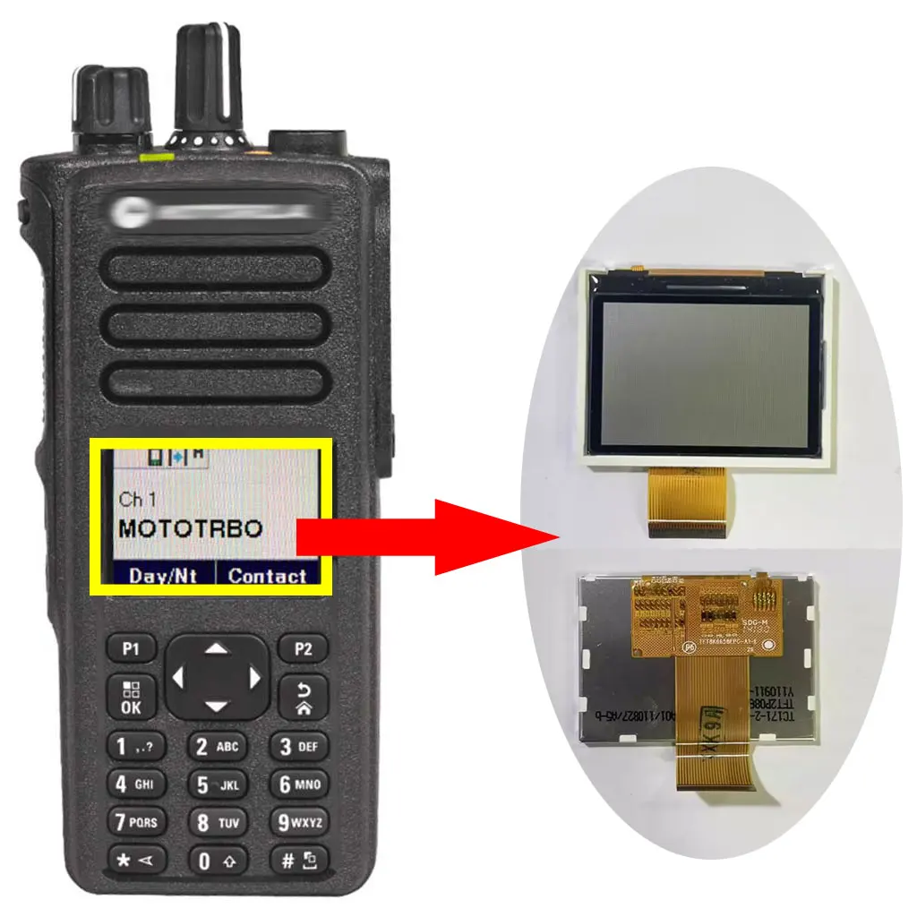 72012010004 MOTOROLA DP4801/DP4800 XPR7550/xir p8668 /GP338D/p8668i/DGP8550e 用カラーディスプレイモジュール