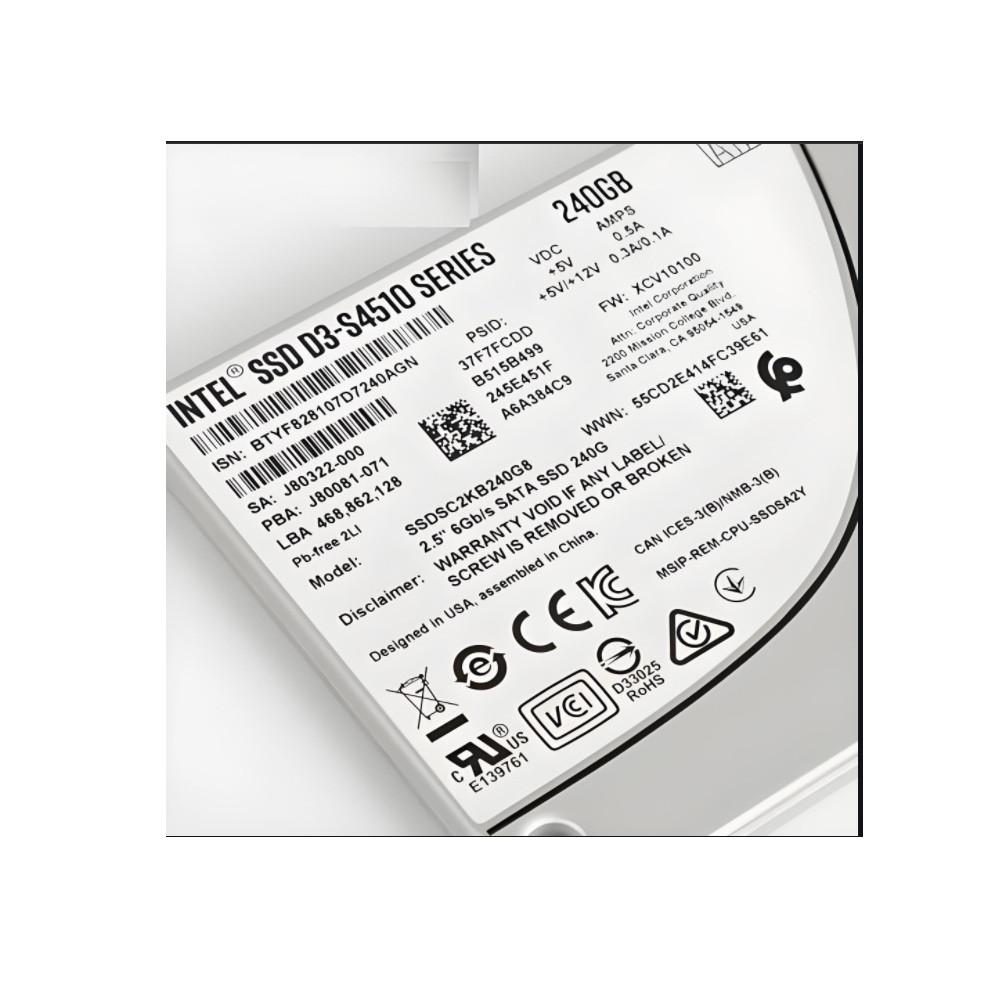 中古 D3-S4510 シリーズ 240GB SATA 6Gb/s 2.5 インチ エンタープライズ SSD SATA III 内蔵ソリッド ステート ドライブ Intel 90% 健全性