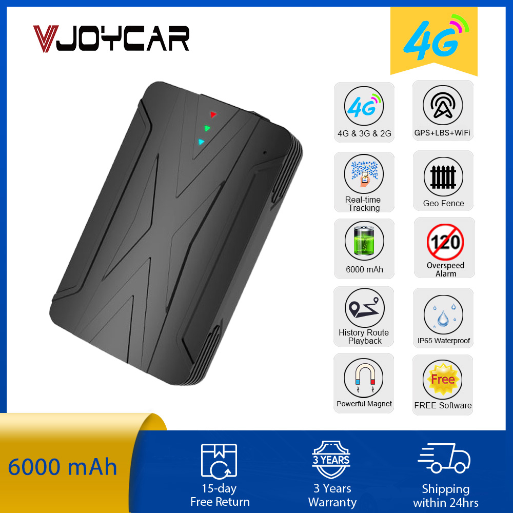 4 グラム資産 GPS トラッカー車のアラーム 6000/10000/20000mAh ロングスタンバイ車両 GPS ロケーター防水マグネット落下衝撃警報