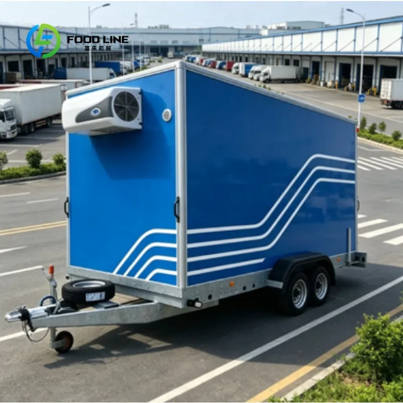 ビール ジュース飲料工場の冷たい飲み物の新鮮な配達の分布のためのカスタマイズされた小型冷蔵輸送トレーラー