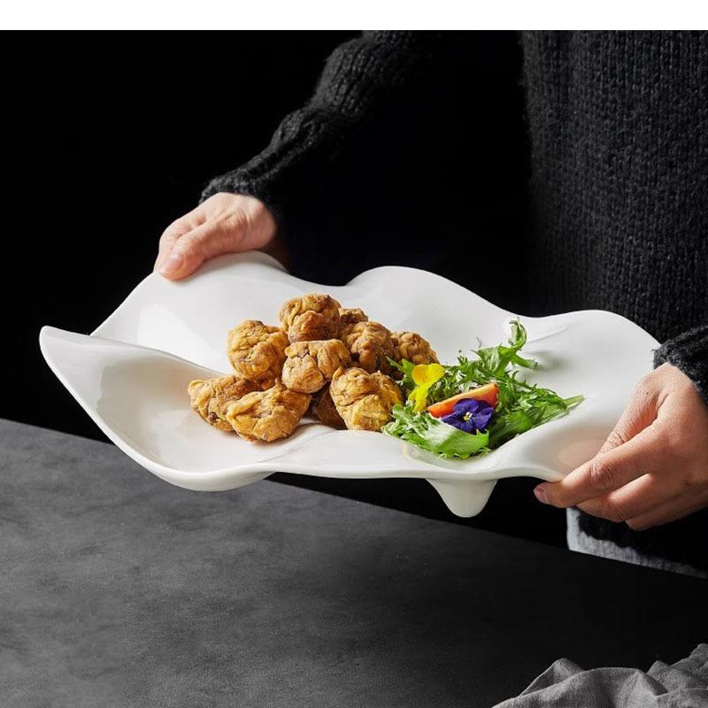 不規則なセラミックディナープレートレストランのデザート皿スナック寿司分子料理専門食器