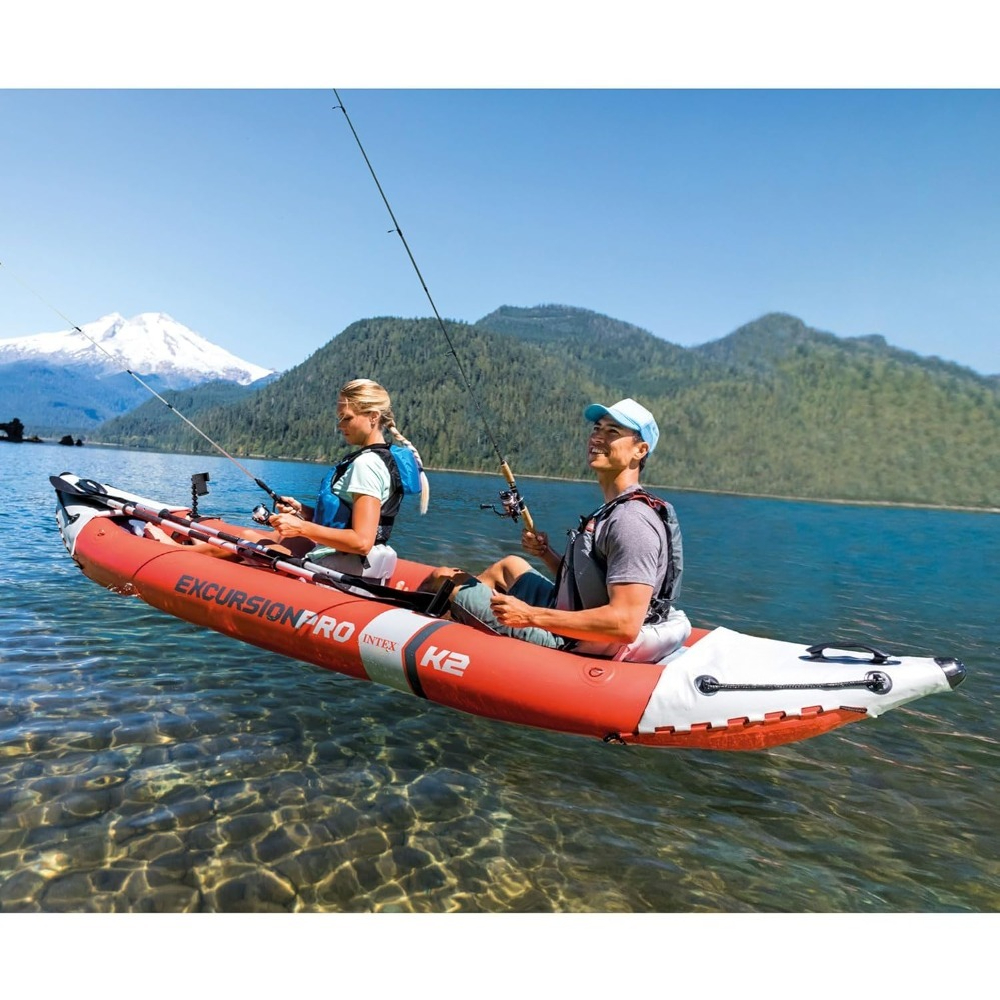 インフレータブル 68309EP エクスカーション プロ K2 インフレータブル カヤック セット: デラックス 86 インチ カヤック パドルと高出力ポンプが含まれます – - 新品