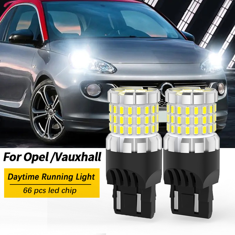 BMTxms 2 個 W21/5 ワット 7443 LED デイタイムランニングライト DRL Canbus オペルアダム記章 A コルサ D E アストラ J メリバ B ザフィーラ C Mokka