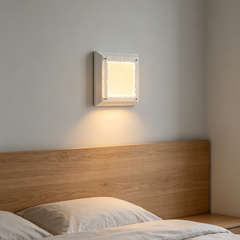 モダンな正方形 LED ホームデコ壁取り付け用燭台鉄アクリル照明器具高級水リップル壁ランプ玄関寝室廊下用