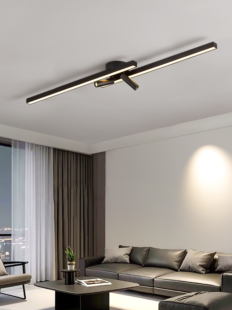 現代の LED ラインシーリングランプ黒、白リビングルームダイニングルーム廊下寝室研究玄関天井照明器具