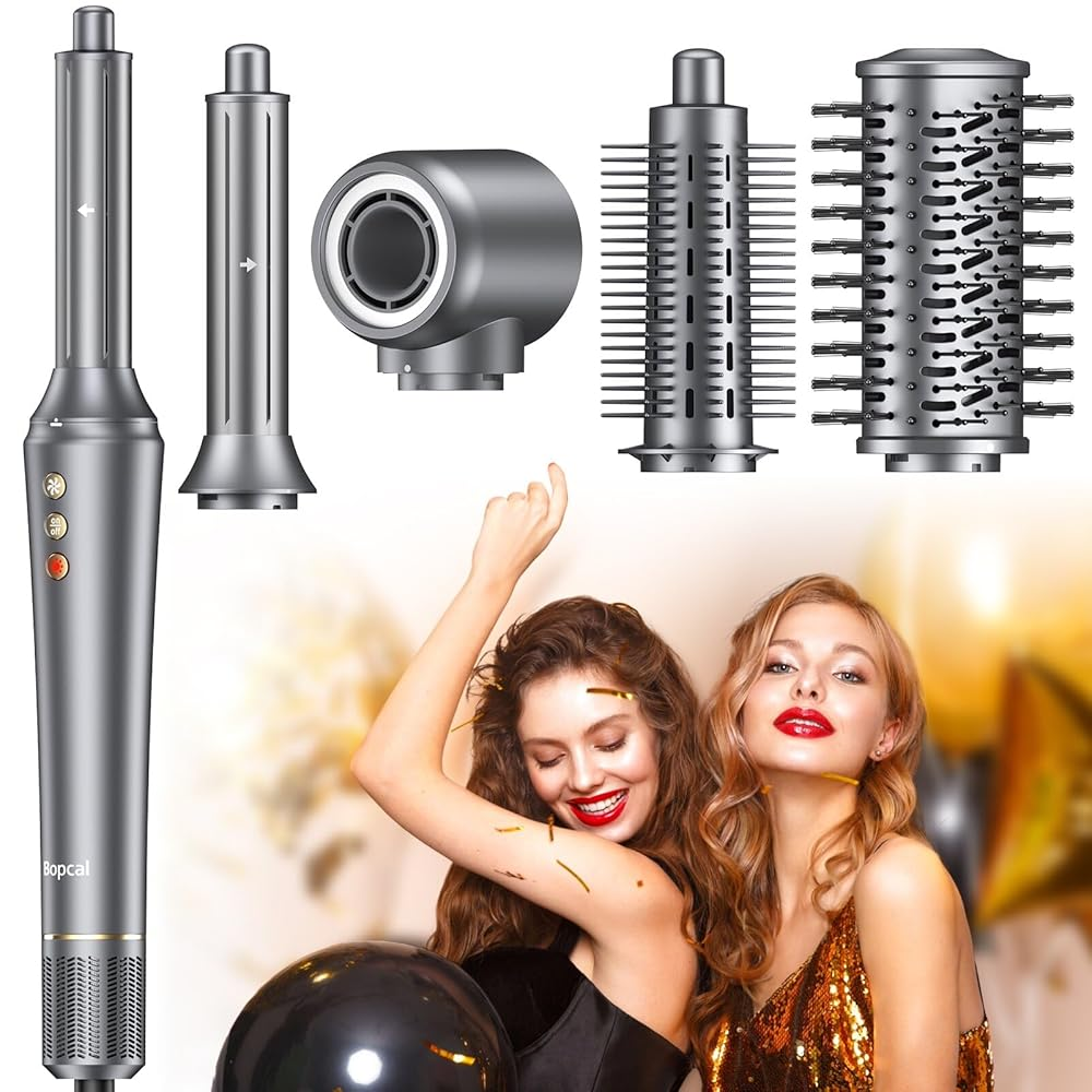 Bopcal 5 1 ヘアドライヤー熱風コーム電気ヘアアイロン 1200 ワット高速送風機多機能スタイリングツールヘアドライヤー