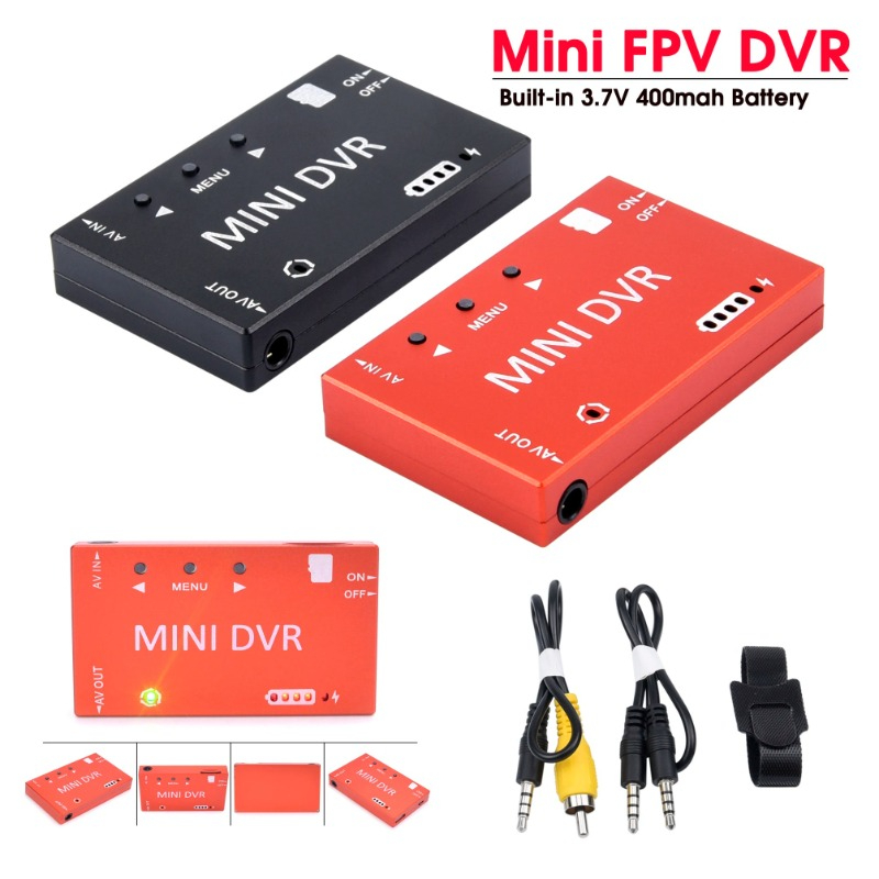 1 個ミニ FPV DVR ビデオオーディオレコーダー内蔵 3.7V 400mah バッテリー FPV RC マルチコプター VR ゴーグルモニター用