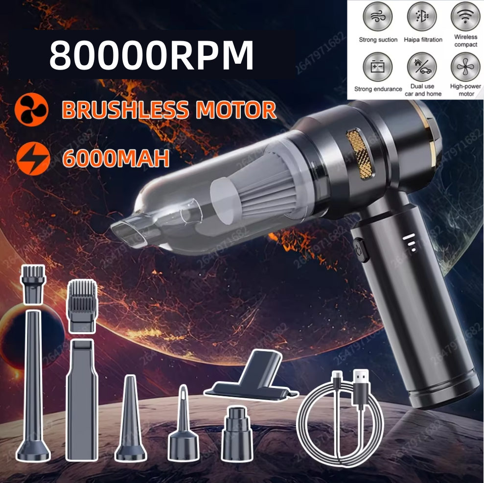 80000RPM ワイヤレス車の掃除機 4 で 1 ブラシレスモーターハイパワーポータブルハンドヘルド掃除機ホームオフィスミニクリーニングツール