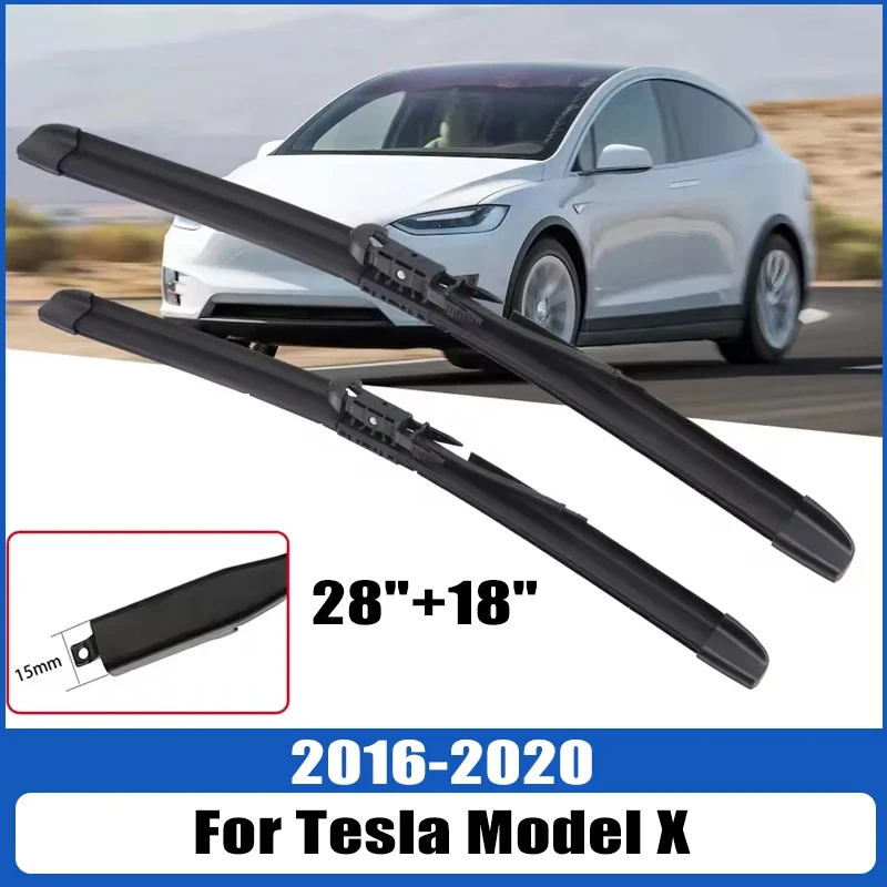 テスラモデル X 2016-2020 2017 2018 2019 ワイパーフロントワイパーブレードフロントガラスフロントガラス窓ブラシ 28 "18" カーアクセサリー