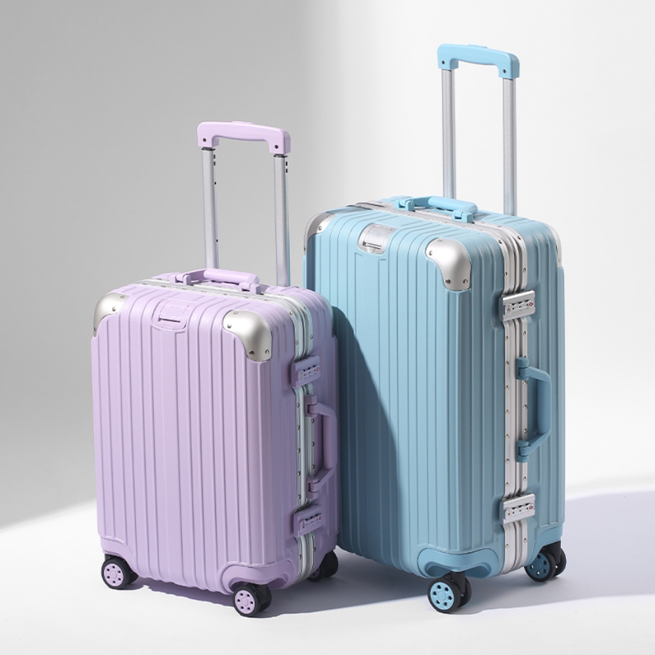 ファッションスーツケース女性旅行トロリーケースアルミ合金フレーム TSA ロック男性ローリング荷物ハードシェル素材 20/22/24/26/29