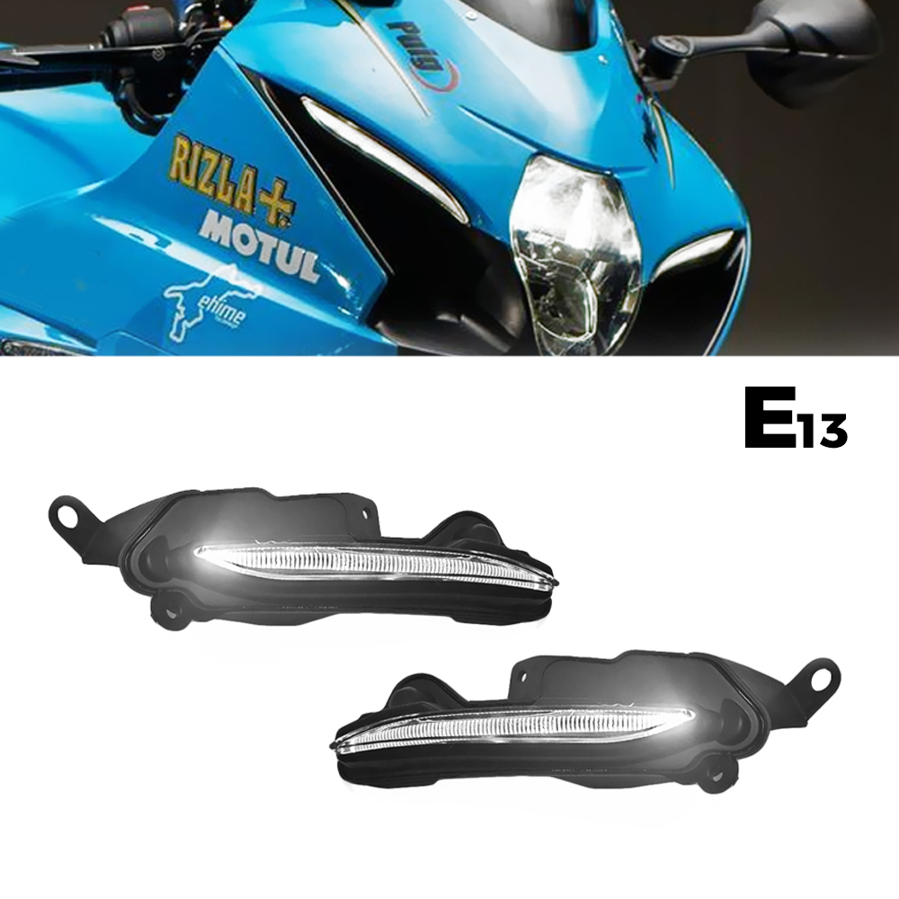 E マーク LED 装飾位置サイドライトスズキ GSXR1000 GSX-R 1000R K17 L7 2017-2024 オートバイフロントライト