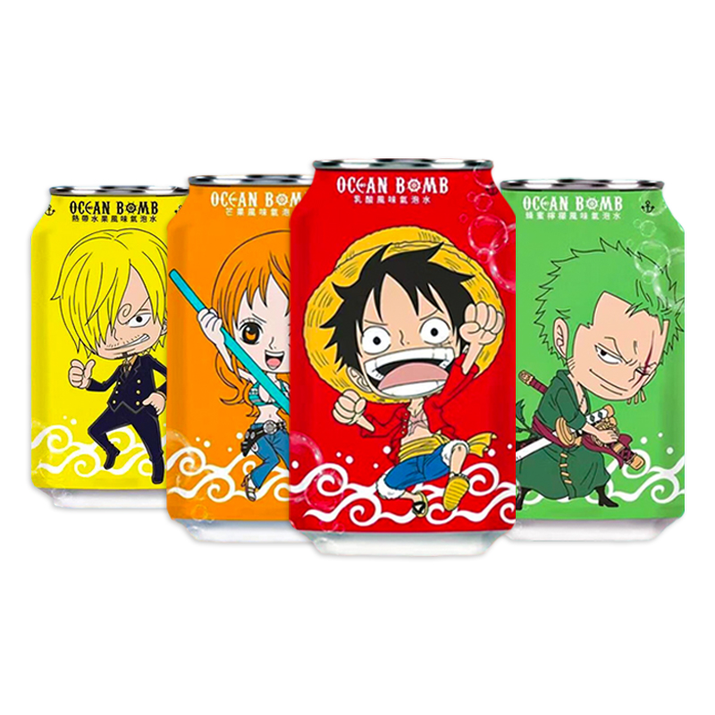 卸売エキゾチックスナック台湾オーシャンボムワンピーススパークリングウォーターエキゾチックドリンクソーダフルーティー炭酸