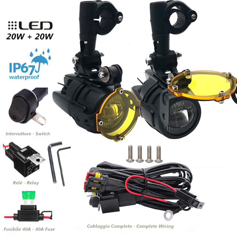 ユニバーサル黄色フォグランプ補助ライトオートバイランプ BMW R1200GS F800GS F700GS F650 K1600