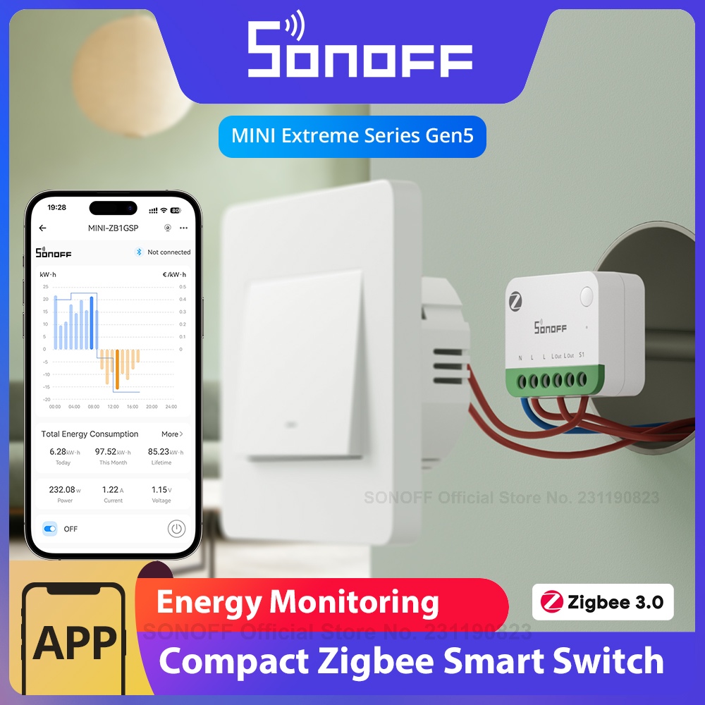 SONOFF MINI-ZB1GSP MINI ONE PM Zigbee スマート スイッチ 16A 最大エネルギー
