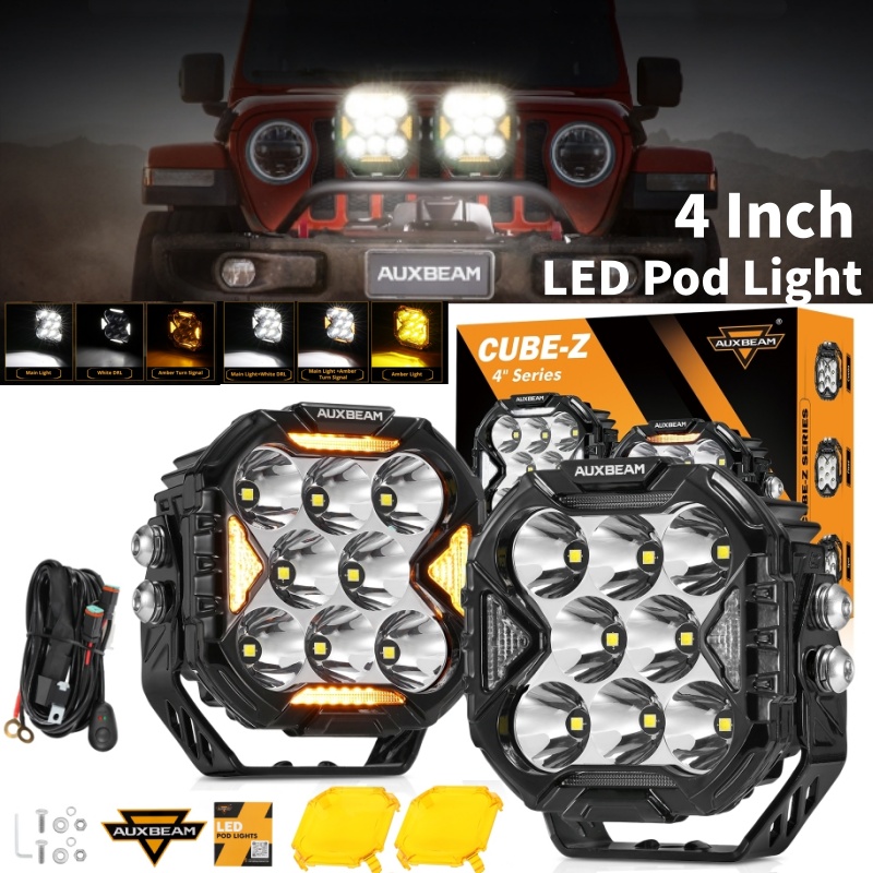 2/4/6 ピース/セット 4 インチ 112 ワット LED ドライビングライトホワイト DRL スポット/フラッド/コンボビーム LED ポッドランプトラックピックアップオフロード用