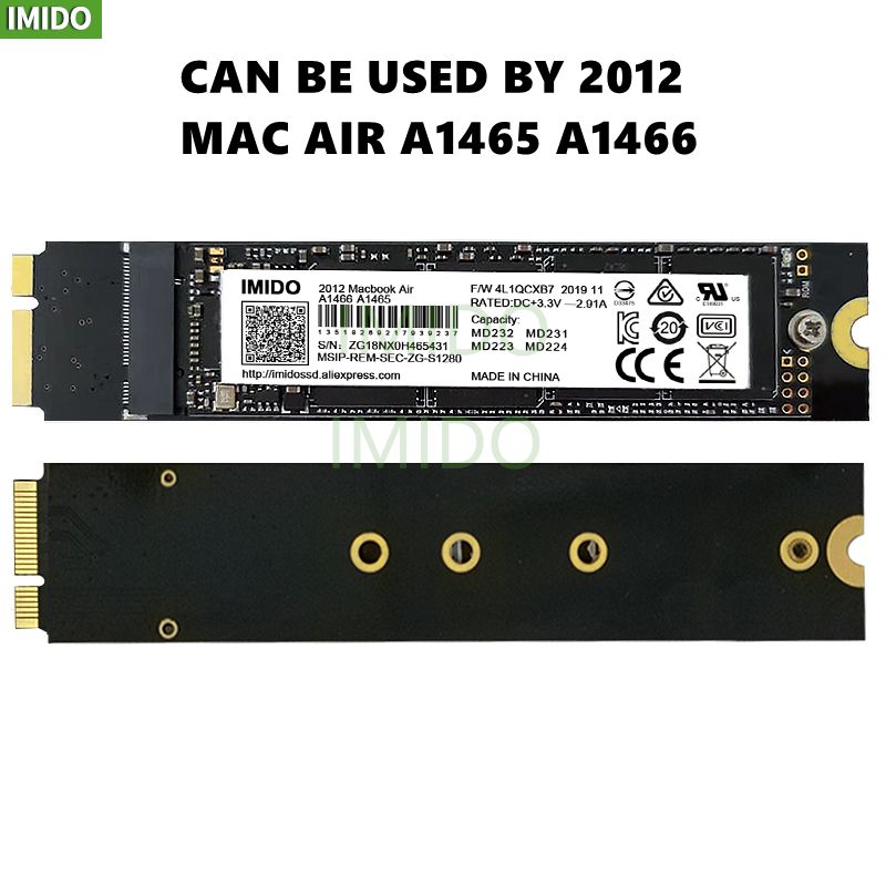Macbook Air A1466 1TB 512GB 用 SSD デバイス Air モデル Mid 2012 (EMC2558 EMC2559) と互換性あり Imido SSD Macbook 公式ストア