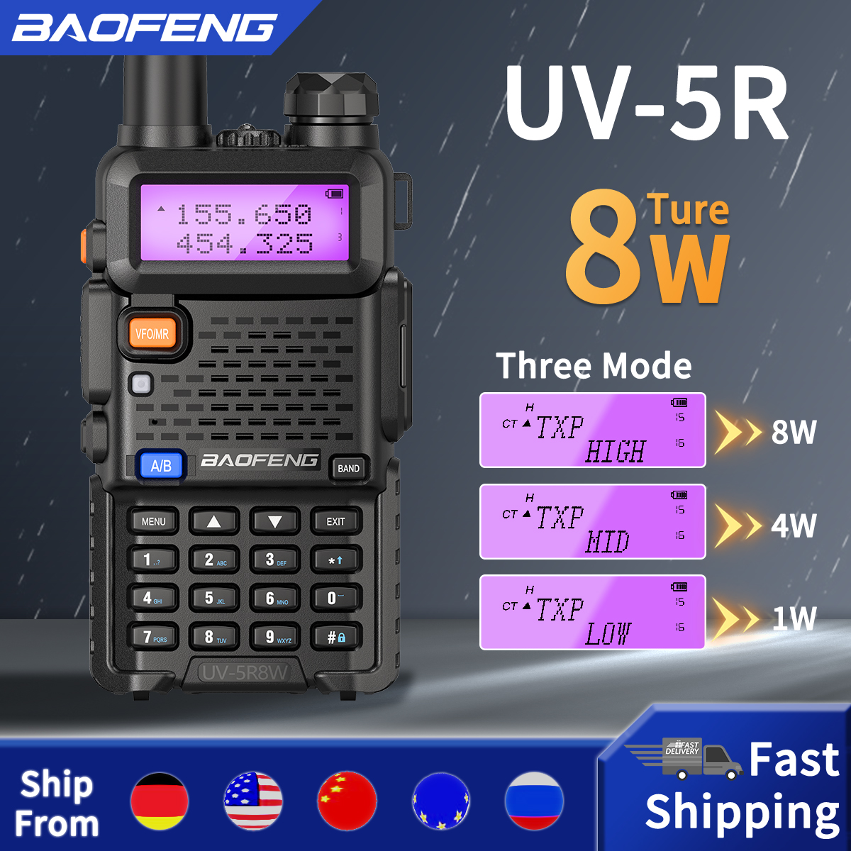 Baofeng トランシーバー UV 5R 5W 8W デュアルバンドハム双方向ラジオ Vhf Uhf FM ラジオハンドヘルドトランシーバー狩猟 16 キロ