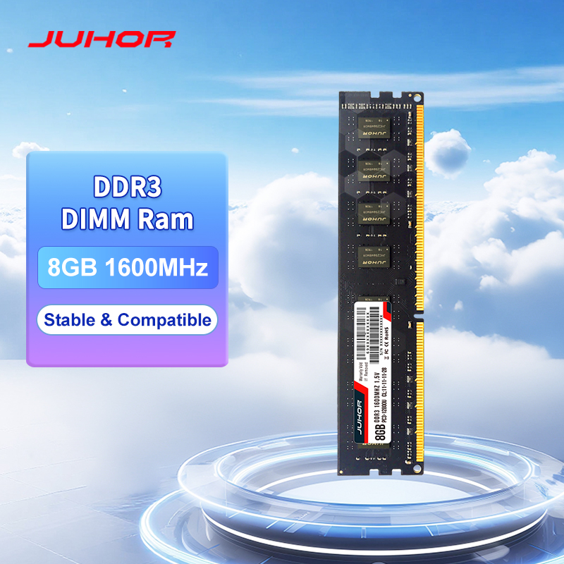 JUHOR メモリ DDR3 8GB 1600MHz デスクトップメモリ RAM（インテルおよびAMDマザーボード用）