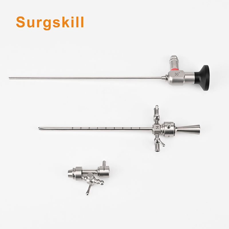 小児用膀胱鏡セット 30度 2.7倍 190mm シースとブリッジ付き シングルチャンネル 知覚尿器科用 硬性内視鏡手術教育