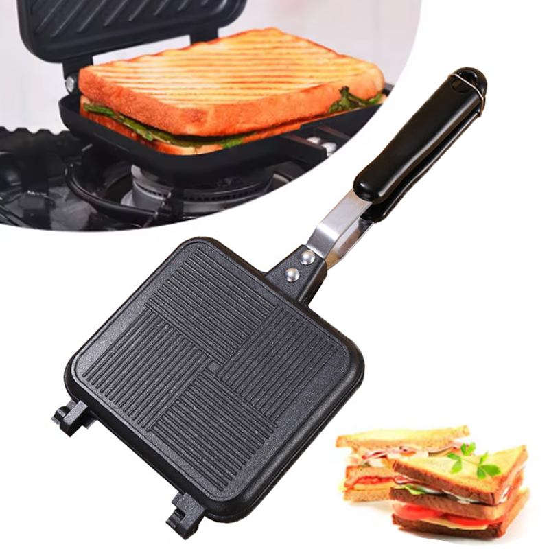 両面ノンスティックサンドイッチメーカー鉄パントースト朝食マシンワッフルパンケーキベーキングバーベキューオーブン型グリルフライ