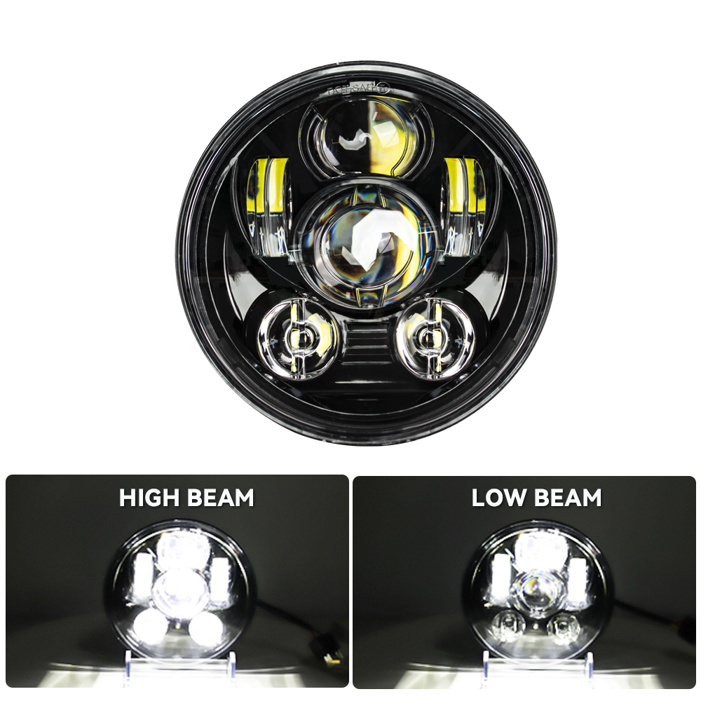 5.75 インチオートバイ LED ヘッドライトホンダシャドウ VT 600 700 750 1100 VTX 1300 1800 5 3/4 インチ DRL プロジェクターバイクヘッドランプ。